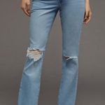Good American Good Classic Raw Hem Ripped Flare Jeans Photo 2
