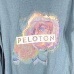 Peloton Small Jacket Full Zip Blue Logo Pockets Hooded Ribbed Sides Knit 1326 Photo 8