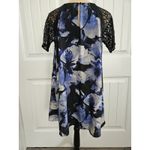 Lucky Brand  Denim Floral Lace Shift Dress Lace Sleeves Size S Photo 3