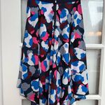 Banana Republic Midi Skirt Blue Pink Camo Asymmetrical Hem Chiffon Size 0 XXS XS Photo 1