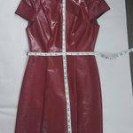 BCBGeneration Red Cap Sleeve Faux Leather Mini Dress Size 0 Holiday Party Photo 7