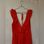 ZARA  Pleated midi  Dress Red size small Photo 10