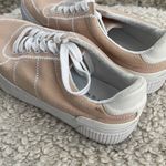 ASOS  Design‎ Women's Lace Up Embroidered Platform Canvas Sneaker Shoes Pale Pink Photo 6