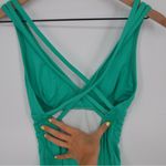 La Blanca Cross Back One-Piece Swimsuit Tummy Control Emerald Green Size 6 Photo 6