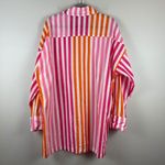 Beach Riot Alexa Shirt Women Large Petite Pink Striped Long Sleeve Cover Up Swim Photo 1