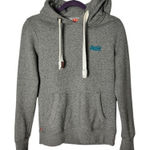Superdry  Orange Label Gray Hoodie Sweatshirt Size M Pullover Kangaroo Pocket Photo 0
