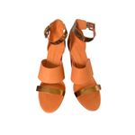 Rebecca Minkoff  Stella Leather Wedge Shoes 8.5 Orange / Gold Photo 2