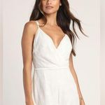 Lulus Rush to Romance White Burnout Floral Sleeveless Romper Size L Photo 0