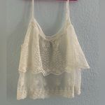 American Eagle  Outfitters Cream Sheer Lace Cami – Boho Vintage Festival Style Photo 6