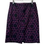 J.Crew  The Pencil Skirt Geometric Print Cotton Blend Zip Closure Size 6 Business Photo 0