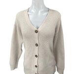 Z Supply Josie Cream Rib Knit Long Sleeve Button Down Cardigan Sweater Top Sz S Photo 0