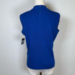 Ming Wang Sleeveless Top Bright Blue High Collar Women’s Size PM Petite Medium Photo 3