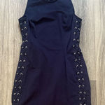 ALC Frank A.L.C. Navy Lace-Up Mini Dress Valeria 8 Photo 0