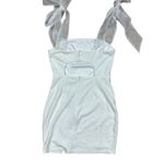 Lulus NWT  Women's Beaming Perfection White Pearl Organza Tie-Strap Mini Dress S Photo 7