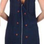 THML  Anthropologies S Womens Blue Halter Embroidered Spring Dress Photo 1
