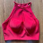 Sherri Hill Two Piece Halter High Slit Red Prom Dress Photo 3