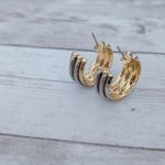 Vintage Earrings for Pierced Ears Gold/Silver Tone Hoops Photo 6