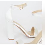 Lulu’s NWT Ivory Satin “Taylor” Strappy Heels Woman’s Size 10 White Photo 2