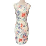 Calvin Klein Floral-Print Sleeveless Scuba Knitted Seamed Sheath Midi Dress Sz 6 Photo 1
