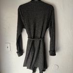 Signature Studio  XL Gray Ribbed Knit Duster Cardigan Long‎ Sleeve Belted Career Photo 4
