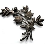 Vintage rhinestone floral brooch‎ stunning statement even black tie Black Photo 1