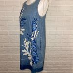 Holding Horses Anthropologie  Denim Leaves Appliqué Mini Shift A-line Dress, XS Photo 6