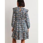 Boden Floral Mini Dress Size 12 Multicolor Boho Cottagecore Modest Fall Prairie Blue Photo 7