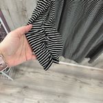 Gap  Black White Stripe Long Sleeve Swing Dress Midi V Neck Photo 7