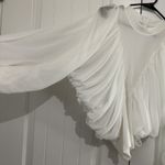 POL Womens‎  White Sheer Boho  Top Sz Small Zipper Closure Photo 3