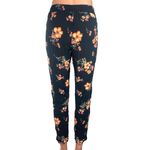 H&M  Black Floral Print Elastic Waist Pull On Pockets Trouser Ankle Pants Size 2 Photo 2