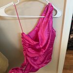Boutique Pink One Shoulder Bow Top Photo 0