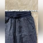 Athleta Womens Pants Pull On Jogger Linen Bali‎ Cropped Navy Stripe Cotton Sz 0 Photo 9