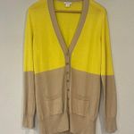Garnet Hill lightweight cotton color block cardigan sweater M Photo 0