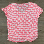 Gap  Women’s Print‎ Linen V-Neck Tee - Size S - Jellybean Pink - EUC Photo 2