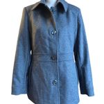 Preston & York  100% Wool Grey Button Front Coat Sz 8 Photo 1