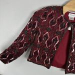 NEW Stenay 100% Silk Red Floral Beaded Sequin Jacket Size Large Formal Deadstock Photo 2