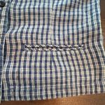 Eddie Bauer  100%‎ Linen Women's Vest Blue White Gingham Check Button Up Medium Photo 3