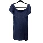 NWT Denim Chambray Floral Embroidered Dress Size Large Western Rodeo Boho Blue Photo 1