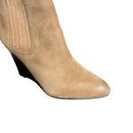 Sam Edelman Wedge Boots Womens Size 8.5 Tan Leather Chelsea Pointed Toe Booties Photo 8