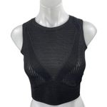 Rachel Roy Black Mesh Knit Sleeveless Sheer Cami Camisole Crop Tank Top Size XS Photo 0