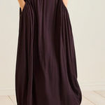 Garnet Hill  Favorite Maxi Knit Skirt Size Medium Petite Dark Purple Cotton Modal Photo 0