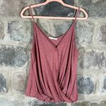 Lush Clothing Lush Tank Top Woman's Medium Pink Cross Over Hem Coastal Oversized Flowy Photo 1