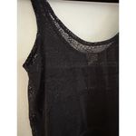 Kirra Black Semi Sheer Lacey Romantic Goth Lacey Fringe Tank Top Size XS Photo 6