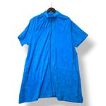 The Vermont Country Store Women Zip Front Terry Lounger Blue 2X Soft Cotton Robe Photo 1