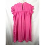 Crown & Ivy XXL Dress Pink Smocked Ruffle Cap Sleeve Shift Knee Preppy 1728 Photo 1