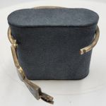 VINTAGE Women's Jewelry Bow Ribbon Cuff Bracelet Silver Tone Blue Stone RARE Photo 2