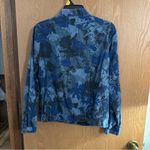 Juicy Couture Large Bomber Jacket Full Zip Up Floral Camo Print Blue Photo 4