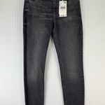 Mango MNG Collection ISA Black Denim Skinny Jeans Mid-Rise Tight Fit Cropped Size 4 Photo 0