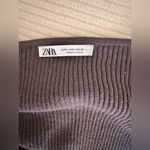 ZARA  Grey Ribbed Knit Long Sleeves Hanging Rhinestones Cropped  Shirt NWT Size L Photo 8