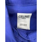 CELINE | M | shirt dress 80's 90's Vintage Paris blue Short Collared Womens Photo 3